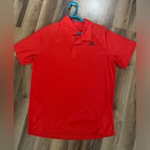 Womens L Adidas red sport polo